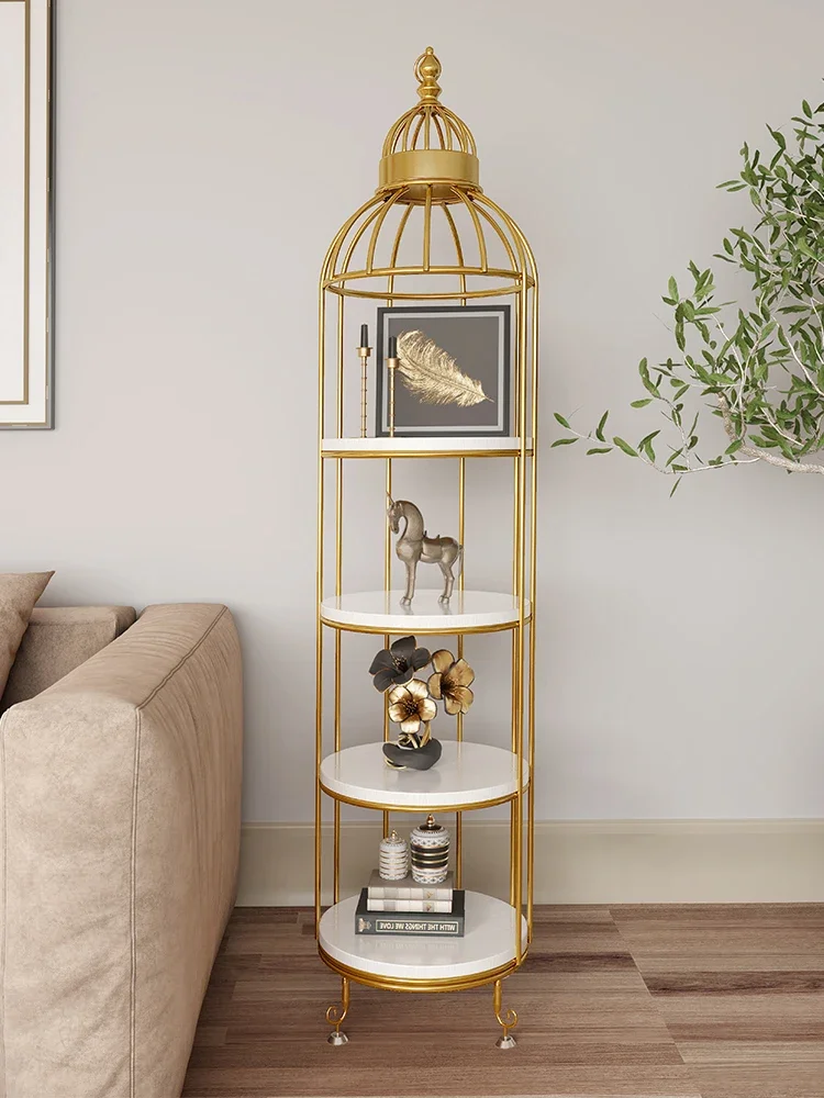 Nordic Bird Cage Flower Rack Living Room Shelf Corner Floor Multilayer Storage  Cosmetics Shop Window Display Furniture