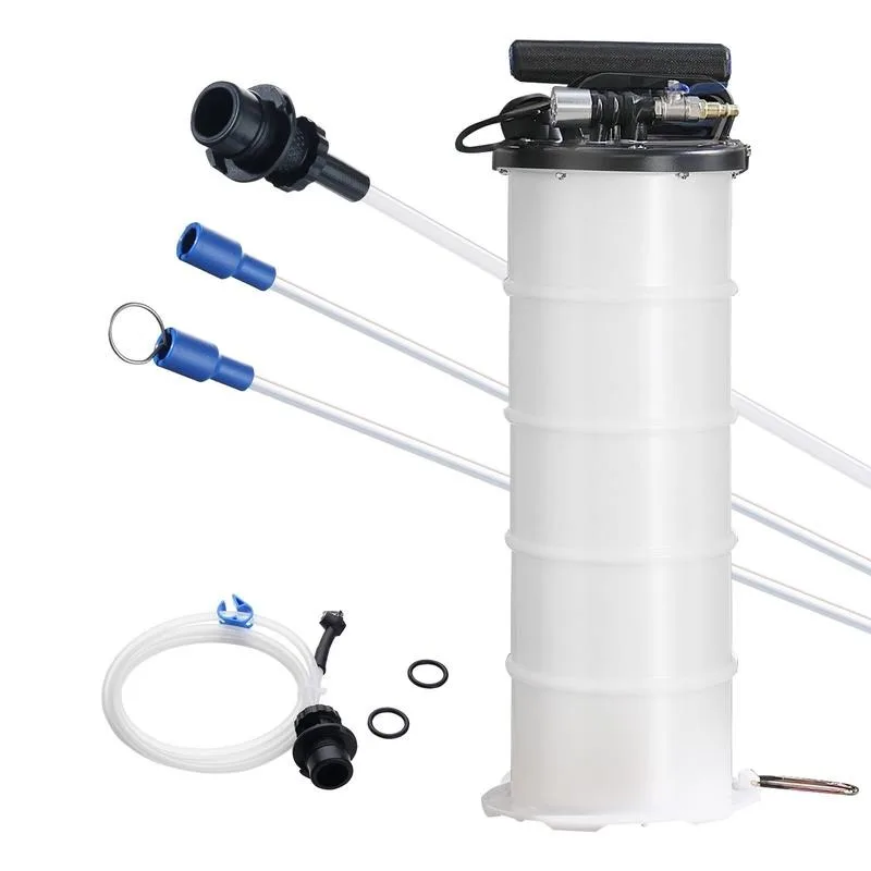 Extractor de Fluidos, 1.74 Galones (6.5 Litros), Extractor de Aceite Neumático/Manual con Varilla Medidora y Manguera de Succión, Bomba de Extracción de Aceite para Evacuación de Fluidos Automotrices