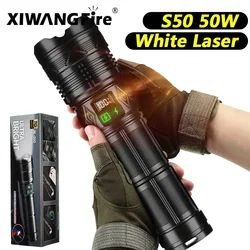 XIWANGFIRE-linterna de largo alcance de alta potencia, linterna LED superbrillante, linterna táctica recargable de TYPE-C con Zoom telescópico