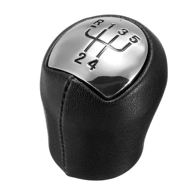 5 Speed Chrome Leather Car Gear Shift Knob Shifter Lever For Renault Clio Espace Kangoo Express Laguna Megane Cabriolet