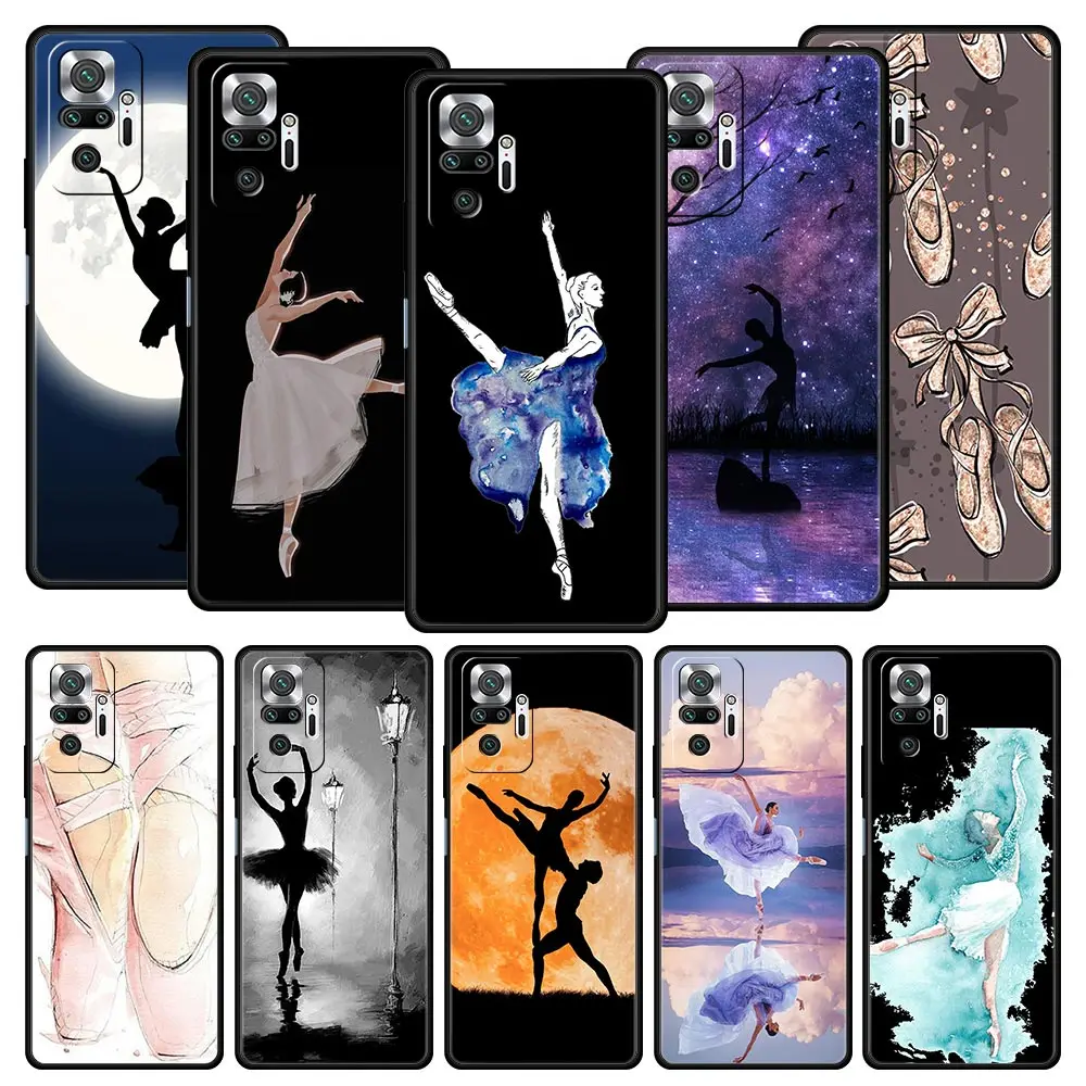 Simple Swan Dance Ballet For Xiaomi Redmi Note 12 5G Phone Case 10C 10 11 9 8 Pro Plus 9S 7 8T 9T 9A 8A 9C K50 K40 Gaming Cover