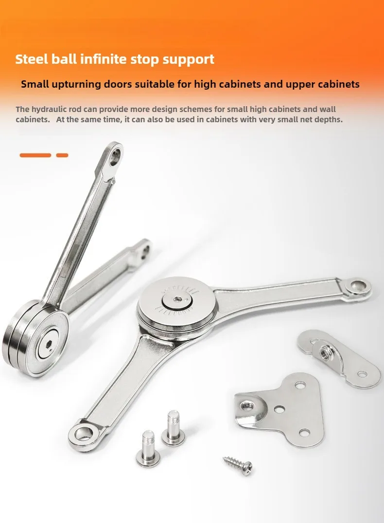 1 Stück Hydraulisches Zufallsstopp-Scharnier für Küchenschranktüren, Verstellbares Polier-Scharnier, Möbel-Hebeklappenscharnier, Stützbeschlag – Detail 1