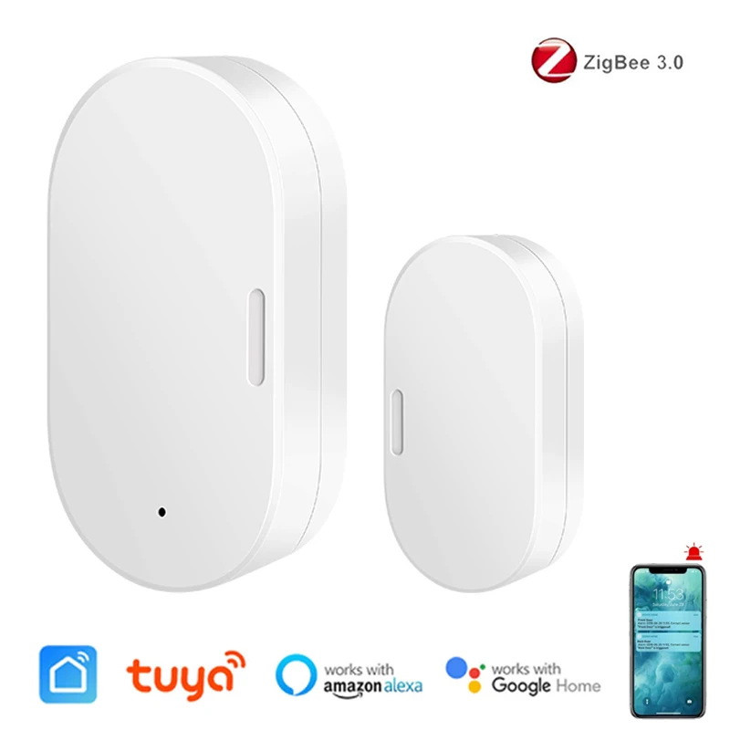 Tuya Smart Door Window Sensor Smart Home Door Open Closed Detector Smart Life App Control Via with Alexa Google Home Assistant