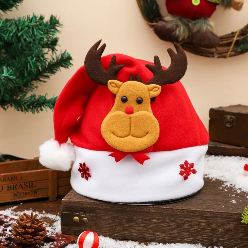 3D Santa Claus Red Party Hat Cute Eye Catching Winter Atmosphere Headgear Festive New Christmas Hat for Kids Adults Holiday