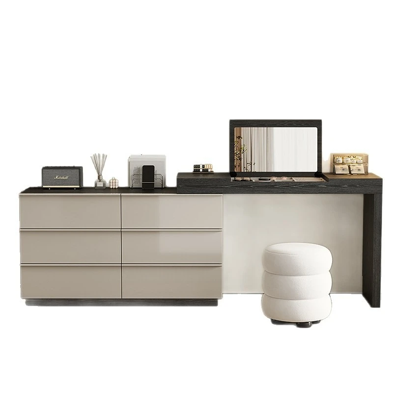 

Flip solid wood dresser chest integrated bedroom modern simple makeup storage cabinet