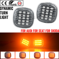1 Pair For Skoda Fabia Octavia Mk1 Mk2 Roomster Rapid NH3 LED Dynamic Turn Signal Side Marker Light Sequential Indicator