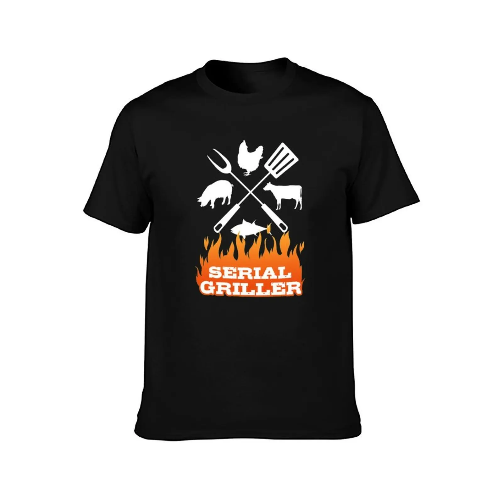 Serial Griller Italian Culinary Italy Grill BBQ T-Shirt Fashion Print Casual Short Sleeve T-Shirt
