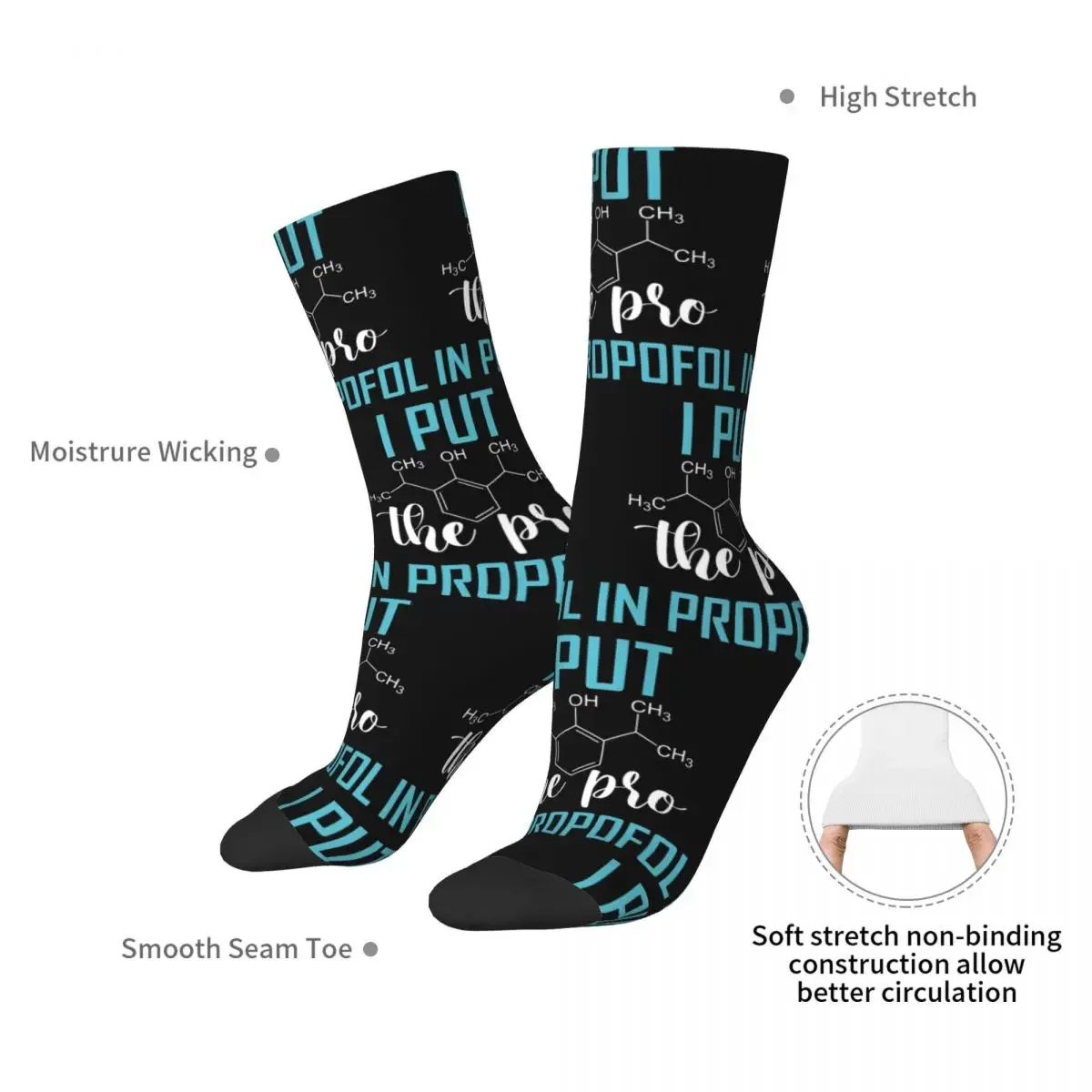 ANESTHESIA Pro In Propofol Socks Harajuku High Quality Stockings All Season Long Socks Accessories for Unisex Christmas Gifts