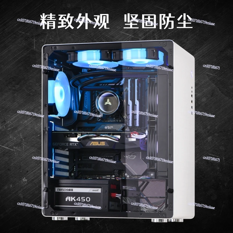 All-aluminum large main board desktop computer chassis high-end ATX desktop side through e-sports games water-cooled large