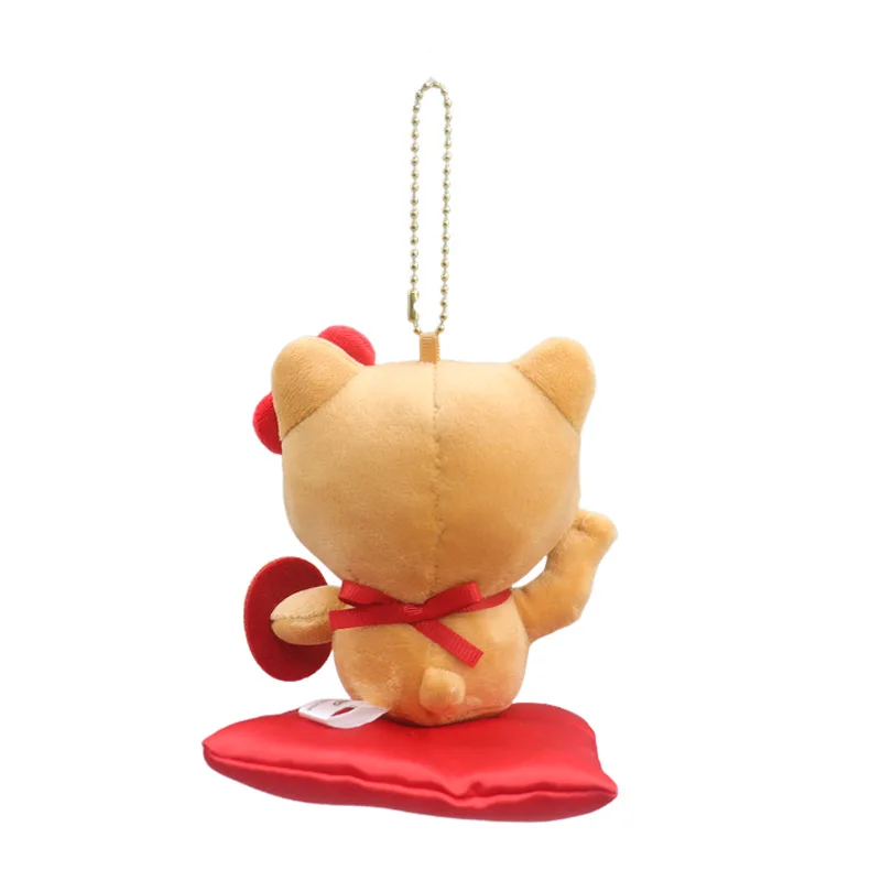 Kawaii Sanrio Hello Kitty น่ารักการ์ตูนสีดําผิว Lucky Cat ตุ๊กตาของเล่นตุ๊กตากระเป๋าเป้สะพายหลังจี้เด็กผู้หญิงของขวัญวันเกิดสร้างสรรค์