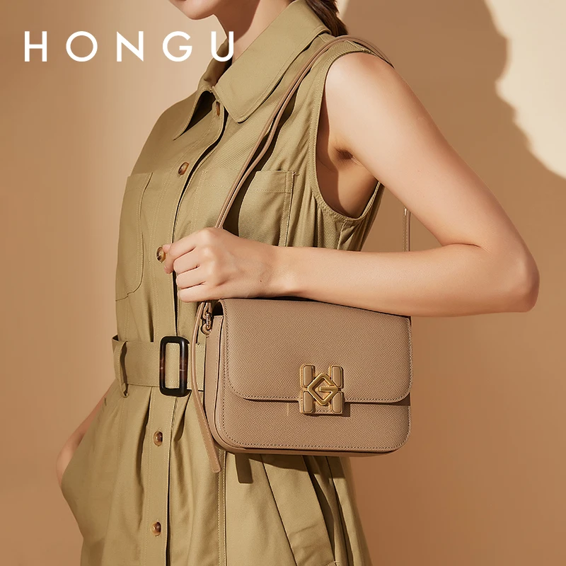 

HONGU 2025 New Women's Crossbody Bag Fashion Commuter Small Square Buckle Bag Casual luxury Baguette Bag for Women H5175893