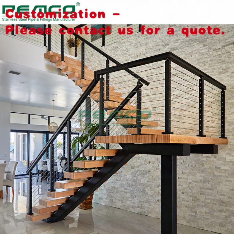 

Изготовленный на заказ. Современный дизайн, домашняя лестничная веревка, балюстрада, фурнитура из нержавеющей стали 316, проволочные лестничные перила