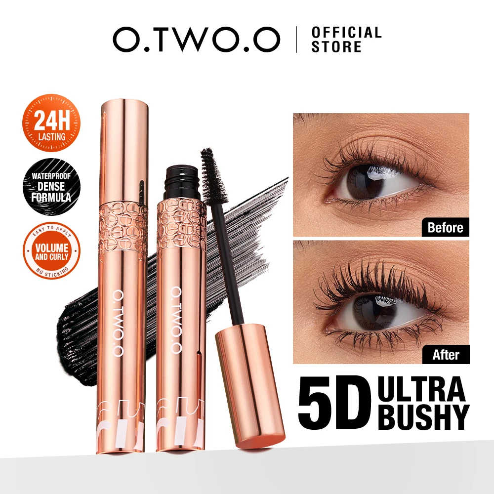 O.TWO.O Eyelash Mascara Lengthening Extension Eyelashes Thicker Waterproof 5D Silk Fiber Extra Volume Eye Mascara Cosmetics