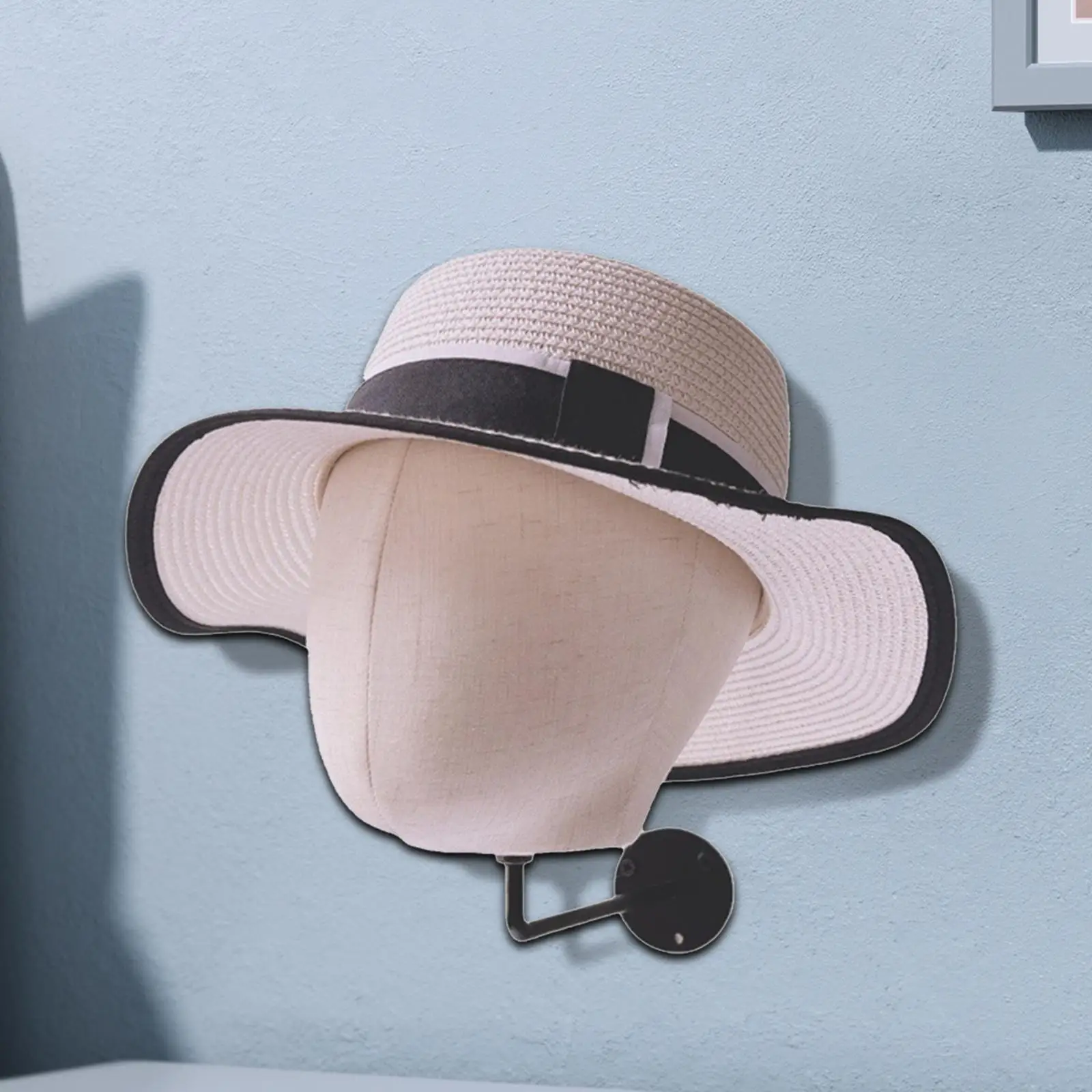 

Hats Display Rack, Mannequin Head Model Rack, Wall Mount Wig Storage Hanger for Decoration Barber Home Headwear Shop