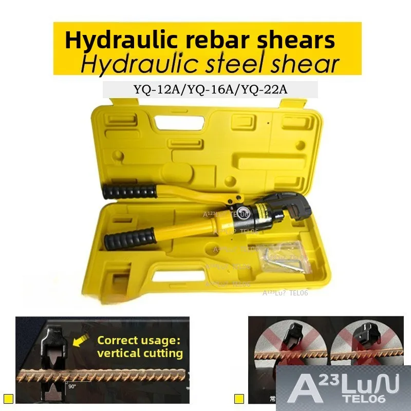 YQ16 22 Hydraulic Rebar Cutter Manual Chain Lock Steel Cable Cutter Tool Head Included