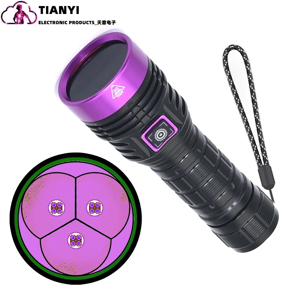 

UV flashlight with black mirror 365nm purple light UV flashlight used for detecting stains, bed bugs, urine of dogs or cats