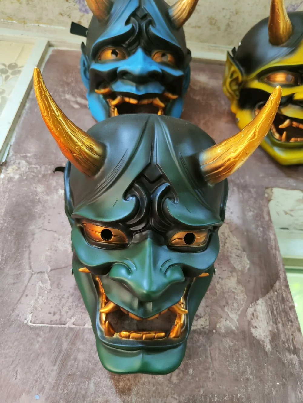 

Hannya Mask Resin Horror Demon Ghost Samurai Oni Mask Novelty Prajna Ghostface Mask Japanese Warrior Cosplay Party Costume Props