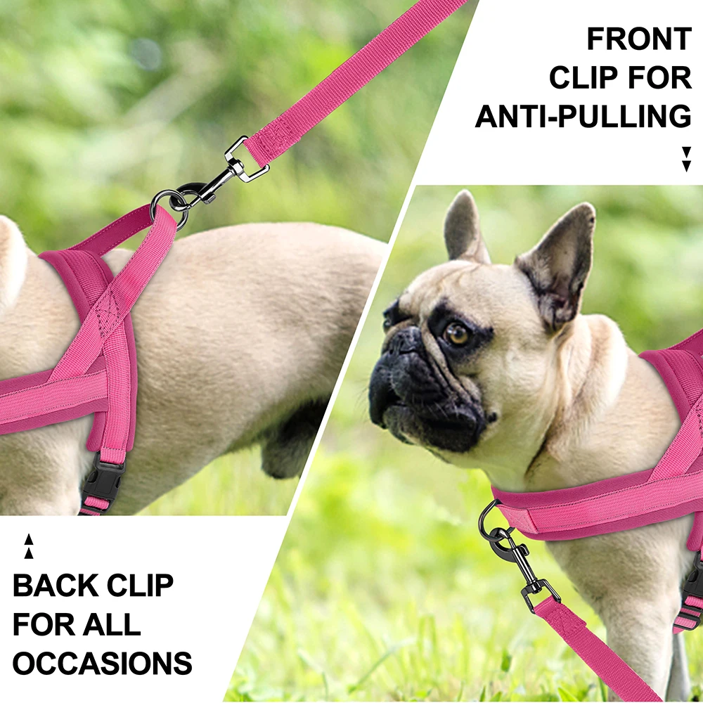 Soft Padded Nylon Dog Harness No Pull Dog Harnesses Vest Adjustable Pet Puppy Pug Harness Durable Vest For Small Medium Dogs