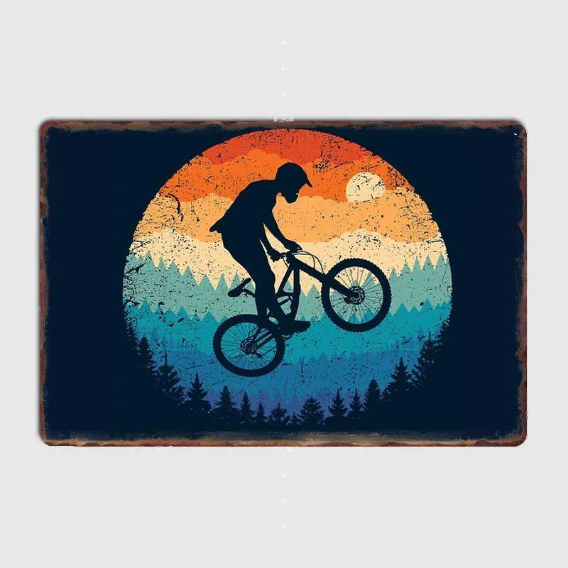 

Poster Retro Metal Posters Sign Garage Club Indoor Wall Room Decoration Home Decor Mountain Biking Retro