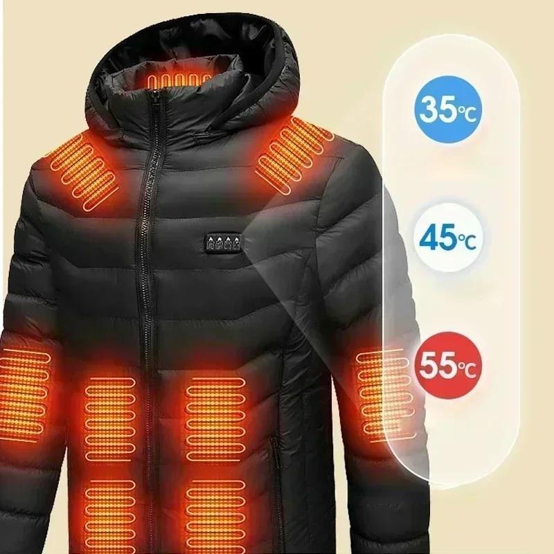 Vestes chauffantes électriques pour hommes et femmes, manteau thermique, vernis chauffant, vêtements USB, chaud, 21 zones