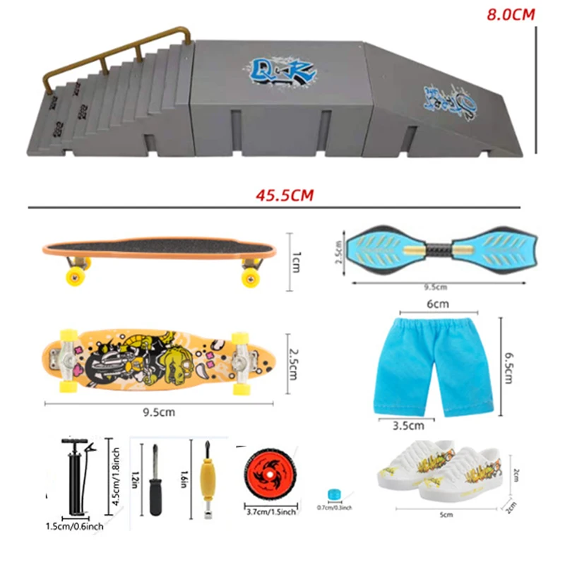 Jeugd Beginner Vinger Skateboarden Speelgoedset Indoor Sport Platform Scooter Broek Combinatie Kerstcadeau voor kinderen