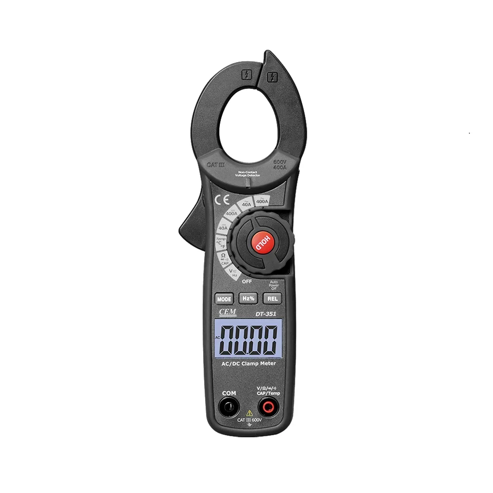 DT-351 Compact 4000count AC, AC/DC Digital Auto Range Temperature 760C NCV Clamp Multimeter Meter