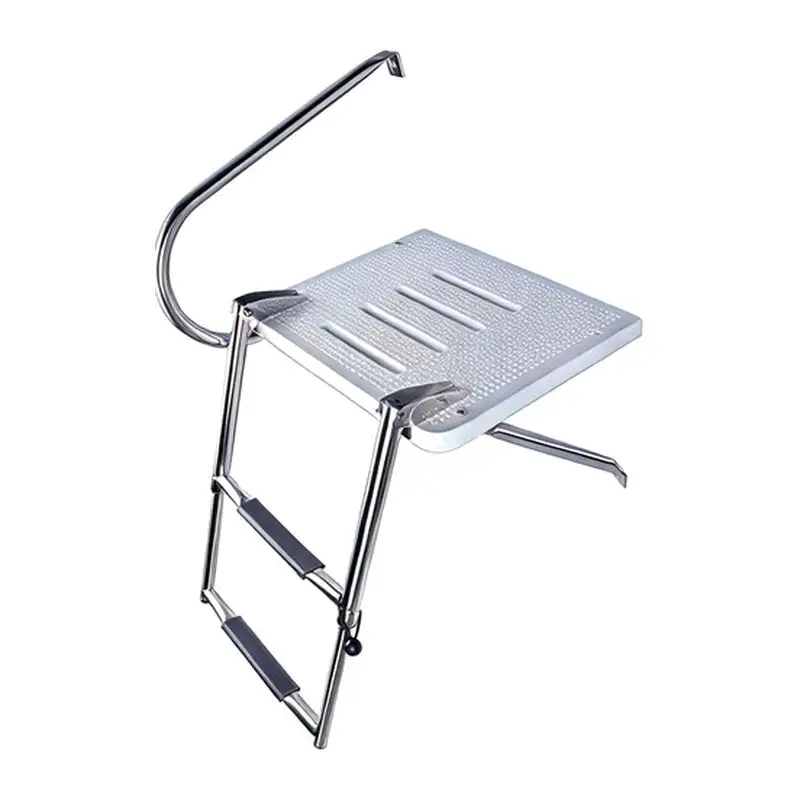 Stainless Steel Speedboat Yacht Launching Ladder Non-slip Folding Telescopic Launching Ladder Swimming Platform with Ladder