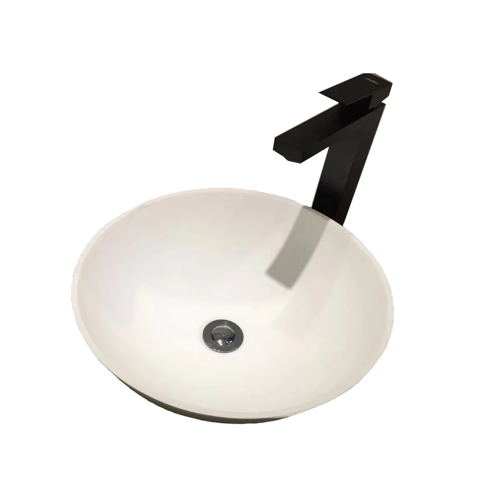 400mm Round Ultra-thin Solid Surface Resin Counter Top Vessel Sink Fashionable Vanity Wash Bowl RS38499-480A