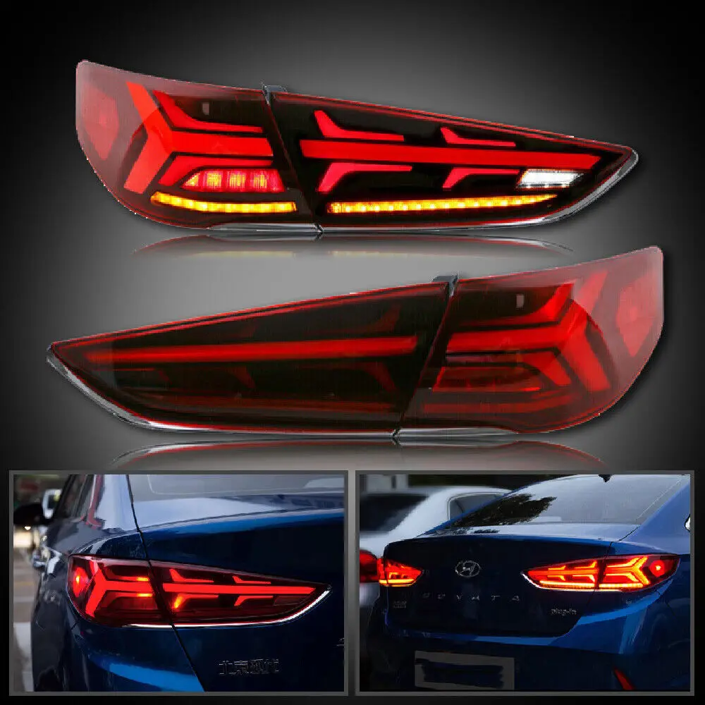 LED Tail Lights For Hyundai Sonata 2017 2018 2019 Sequential Rear Lamp Start Up Animation Turn Signal Assembly