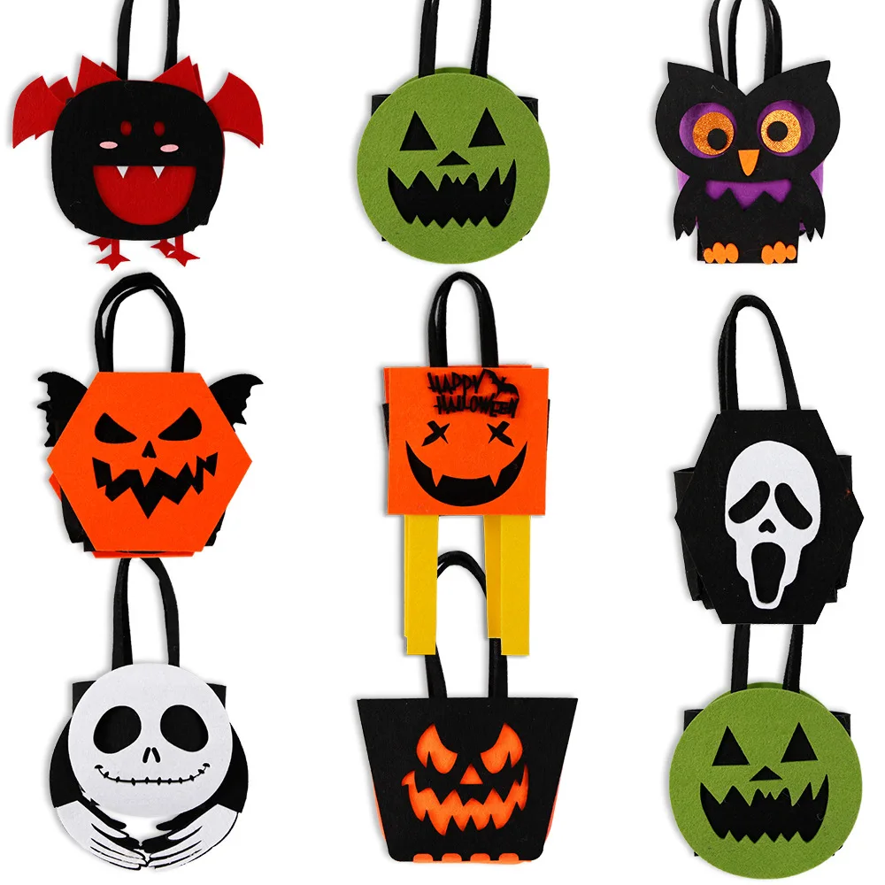 New Halloween Decoration Candy Bag Ghost Festival Atmosphere Layout Props Non-woven Three-dimensional Handbag Party Supplies