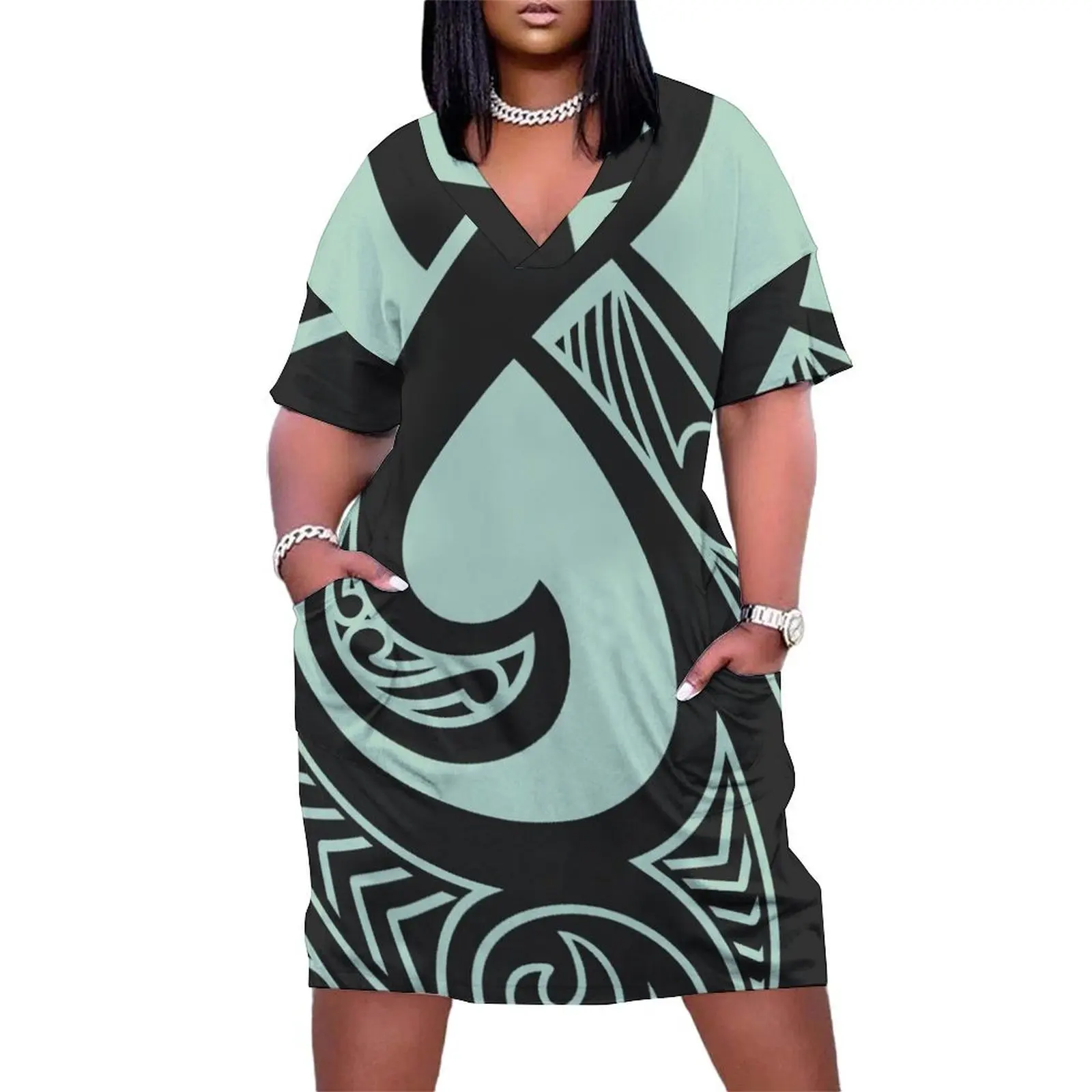 Maori Design Single Twist Loose Pocket Dress womens dress elegant guest wedding dress women