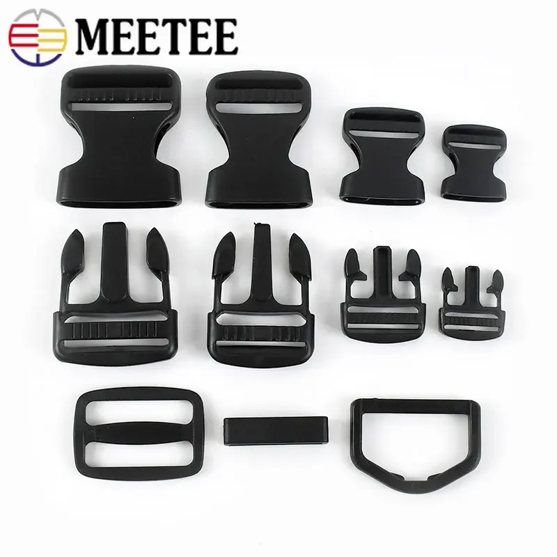 2/5Sets 20-50mm Plastic Quick Side Release Buckle Bag Strap Tri-Glide D Ring Webbing Adjust Clasp Hook Pet Collar Accessories