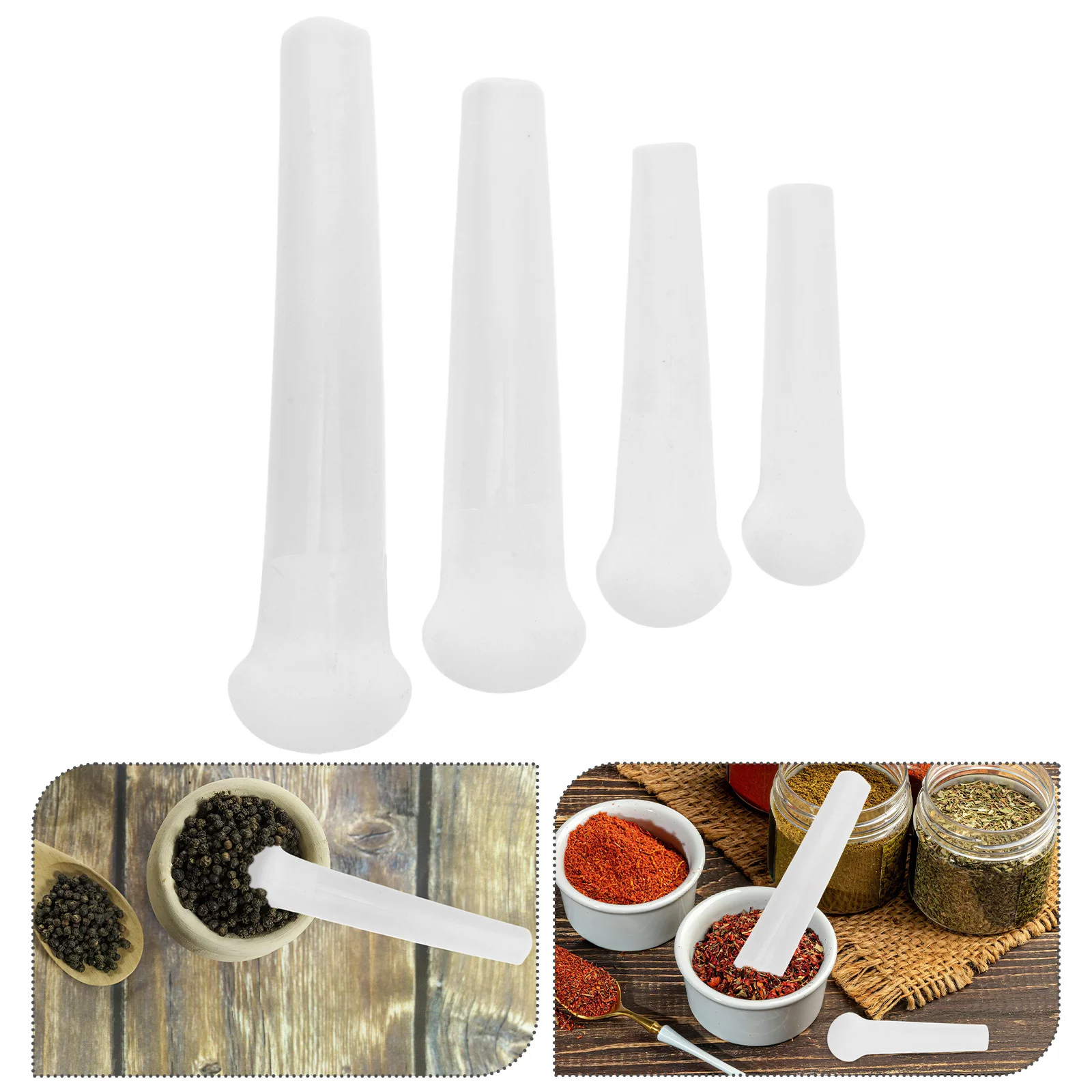 

4pcs Ceramic Pestle Rod 6/5/4/3 Inch Porcelain Grinding Stick Manual Food Grinder For Garlic Coffee Spices Kitchen Muddling Tool