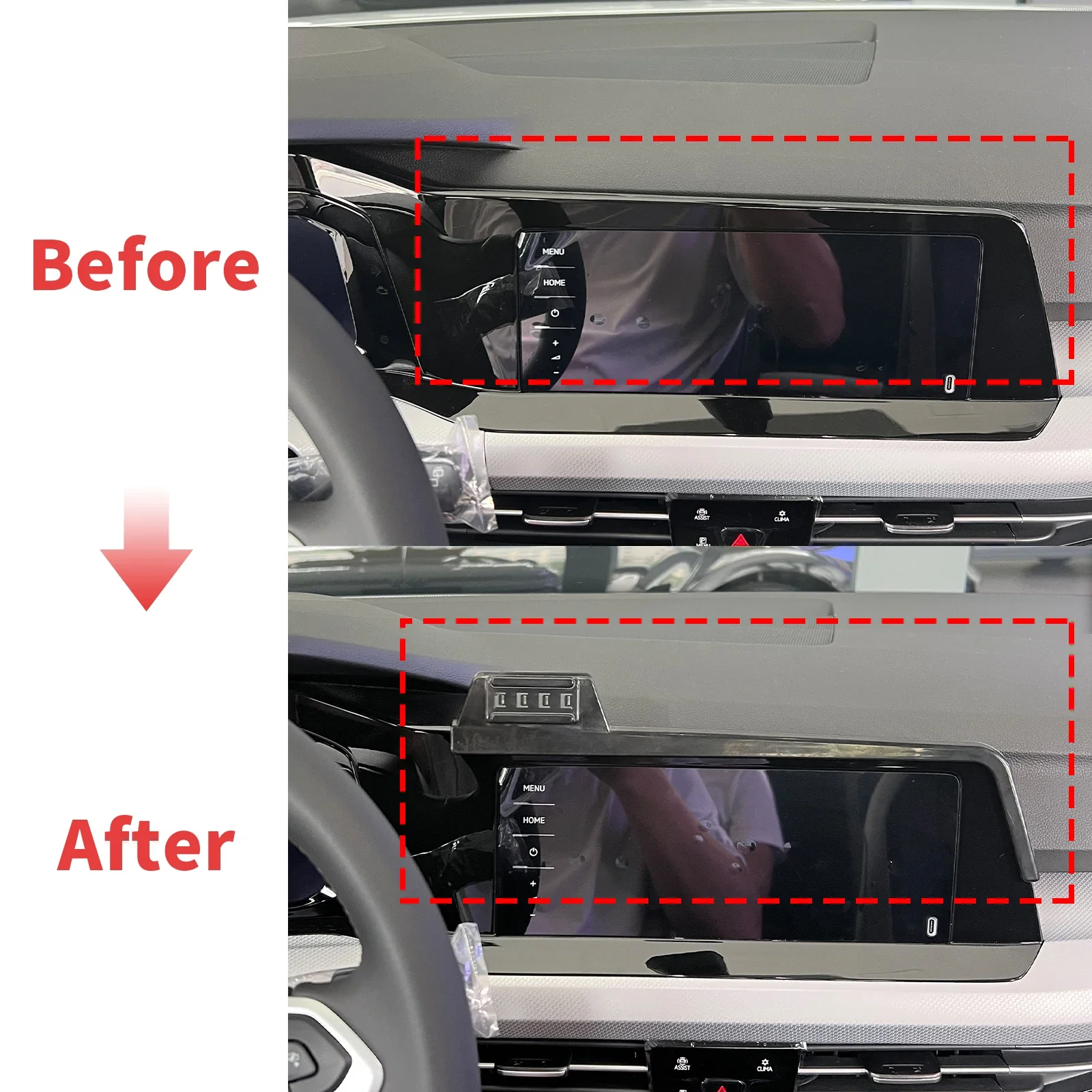 يصلح لشركة فولكس فاجن جولف 8 MK8 2020 2021 2022 2023 حامل هاتف ، لوحة القيادة شاشة جبل قوس سهلة التركيب اكسسوارات السيارات #2