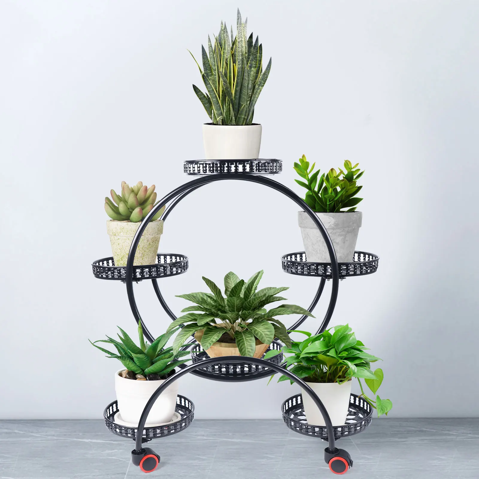 

Multi-Tier Plant Stand, Sturdy Iron Frame, Black Finish, Ideal for Home & Garden