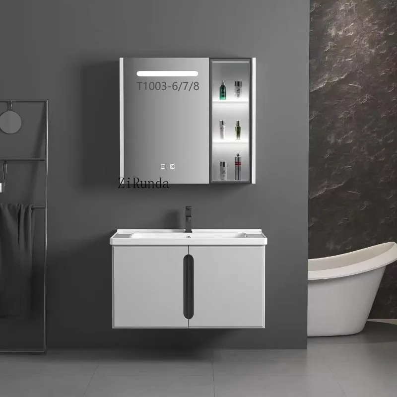 Высококачественный дубовый шкаф для ванной комнаты с одной раковиной, современный туалетный столик