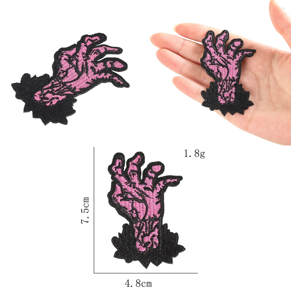 Zombie-Handstickerei-Aufnäher zum Aufbügeln für Jacke, Rucksack, T-Shirt, Gothic-Horror-Thema, Geschenk für Männer und Frauen, Neu – Detail 1