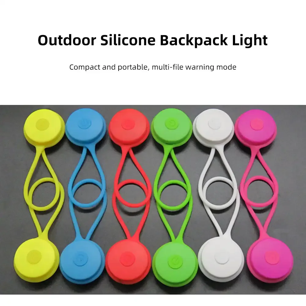 Silicone Backpack Warning Light Mini Bicycle Light For Night Riding Easily Bicycle Safety Light Rear LED Taillight For Cycling