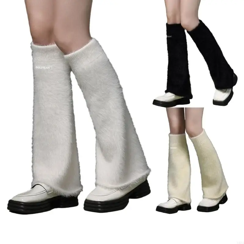 

Y88A Leg Warmers Y2K Knit Flared Leg Sleeves Goth Baggy Cuff Ankle Heap Socks