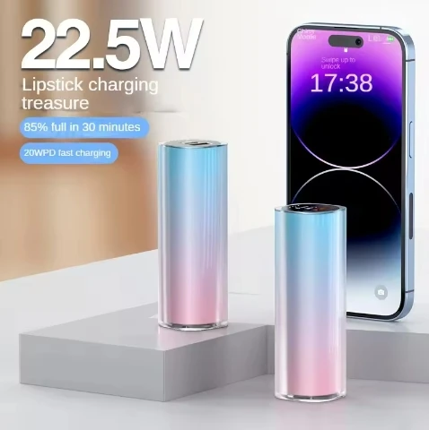 Mini 22.5W Flash Charging Lipstick Power Bank 10000mah Portable Power Supply Two-way Fast Charging Mobile Power Supply