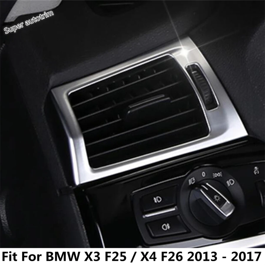 

Car Front Side Air Conditioning AC Outlet Vent Frame Decoration Cover Trim For BMW X3 F25 / X4 F26 2013 - 2017 Matte Accessories