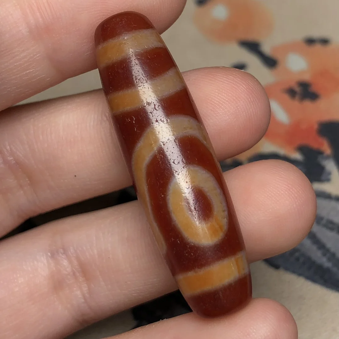 Tibetan dzi reflux old material, high oil pulp, accessories, necklace pendant, collectible, agate, high quality, high-end