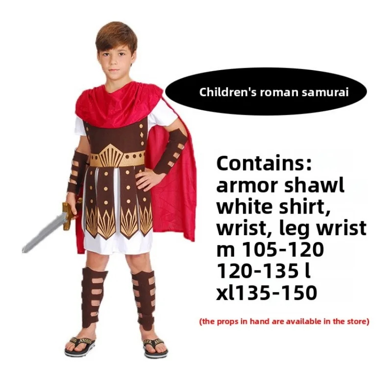 أزياء الهالوين للحفلات الراقصة للبالغين من الرجال والنساء، فساتين الساموراي الرومانية المصارع المتقشف المحارب للأطفال الوالدين والطفل