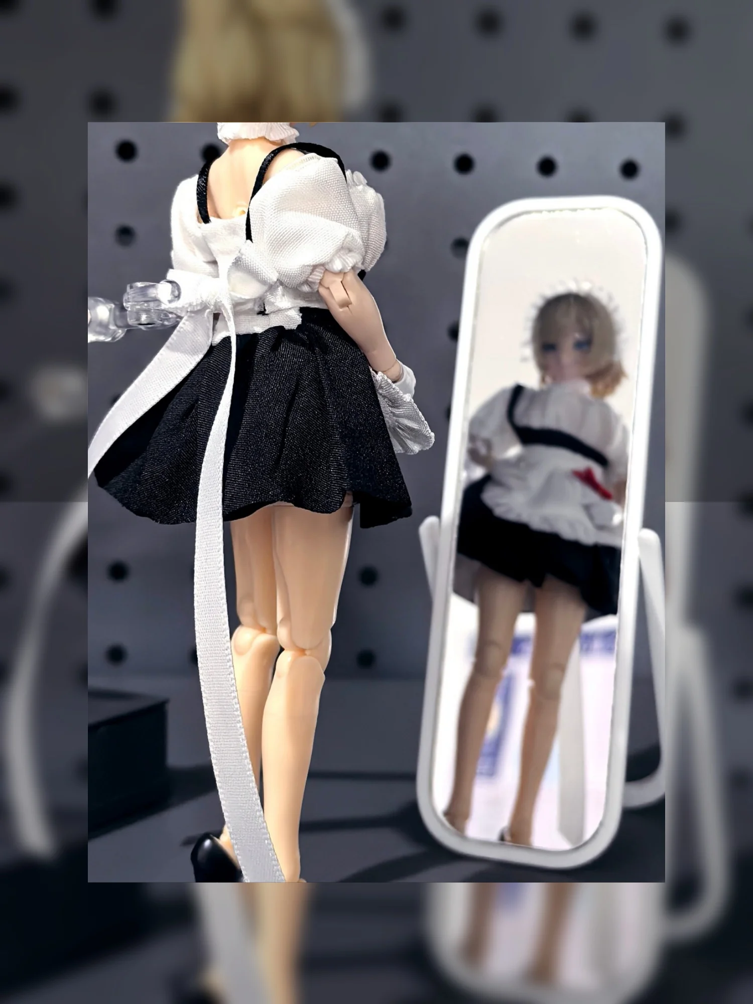 【Clothing Only】Handmade 1/12 Scale Bubble Sleeve Maid Dress Headband Set For 6inchs XL/L/Snail shell Action Figure Body