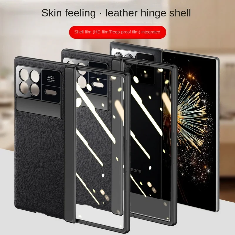

With Tempered Glass Flim Full Protective case For Xiaomi Fold 3 Mix Fold 3 Fold3 Spring Hinge Holder Lens Camera protect Cover