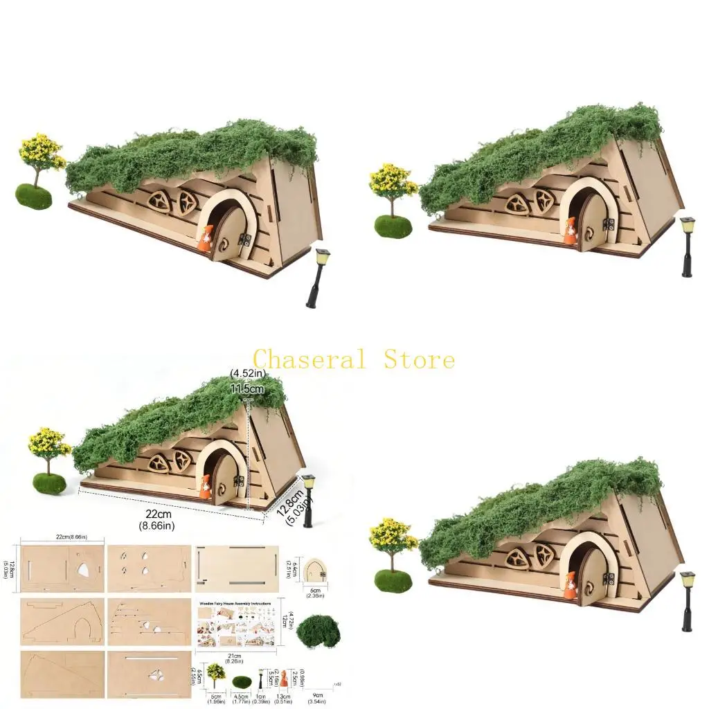 

E7CE Educational Wooden Building House For Toddlers Cabin With Materials