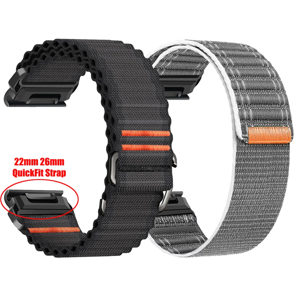26mm 22mm Nylon Loop Strap Für Garmin Fenix 8 51mm 47mm Sport Band Für Fenix 7 7X 6 6X 5 5X/Epix Pro/Tactix 8 Quick Fit Armband