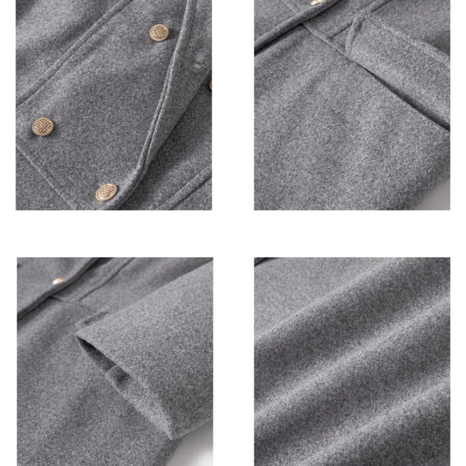 Trench doppiopetto da uomo invernale Collo di pelliccia di media lunghezza maschile Risvolto Scollo a V Manica lunga Cappotti invernali in misto lana calda