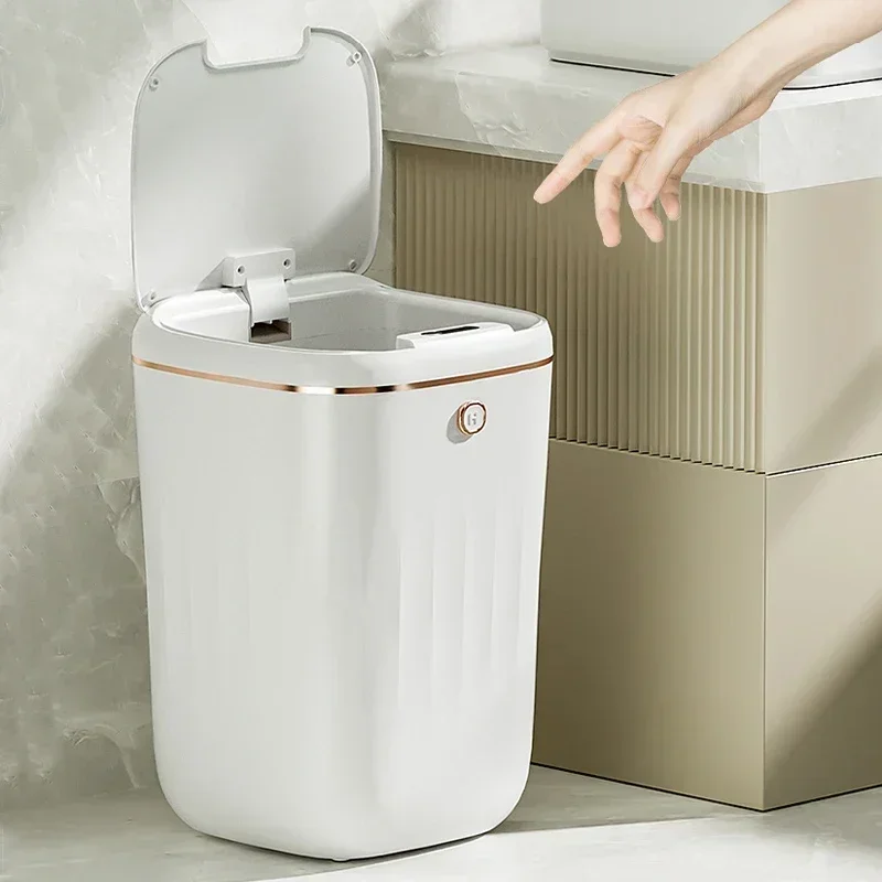 20-24L Bathroom Sensor Electric Wastebasket Bedroom Smart Trash Can Automatic Waterproof Recycle Bin for Living Room Kitchen New