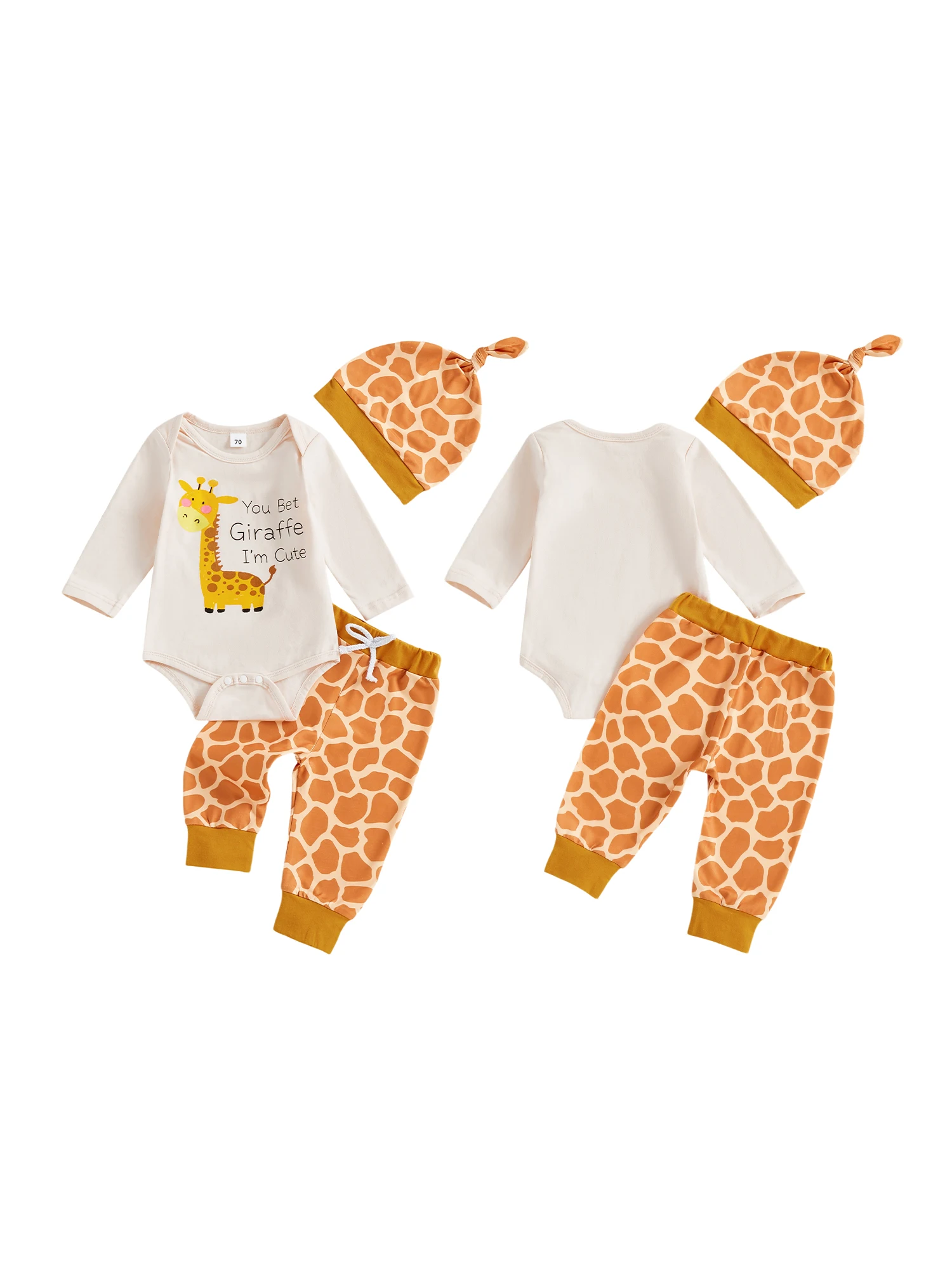 طقم مكون من 3 قطع لحديثي الولادة مع سروال رومبير لطيف بطبعة فيل وقبعة متطابقة - ملابس رائعة للرضع للأطفال الأولاد والبنات #5